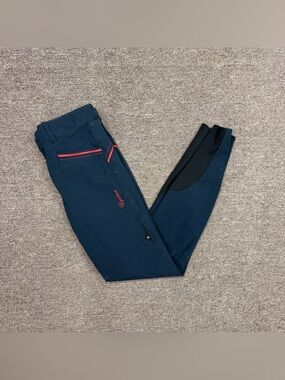 Women’s Size IT42 Navy Equiline Knee Patch Horseback Riding Breeches. Good Condi